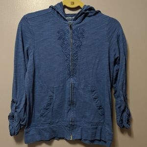 Eddie Bauer embroidered zip front hoody